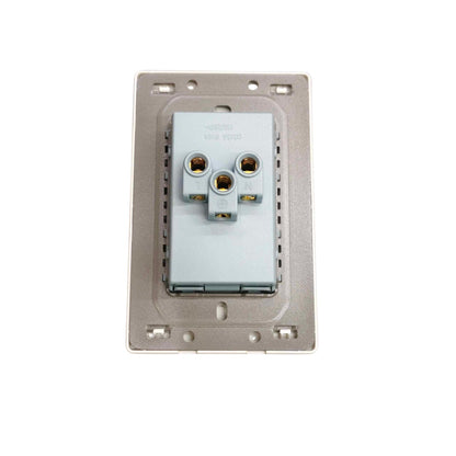 Grazen 2 Gang Universal Outlet with Ground 16A 220V Available Black White Gray and Gold GW-010