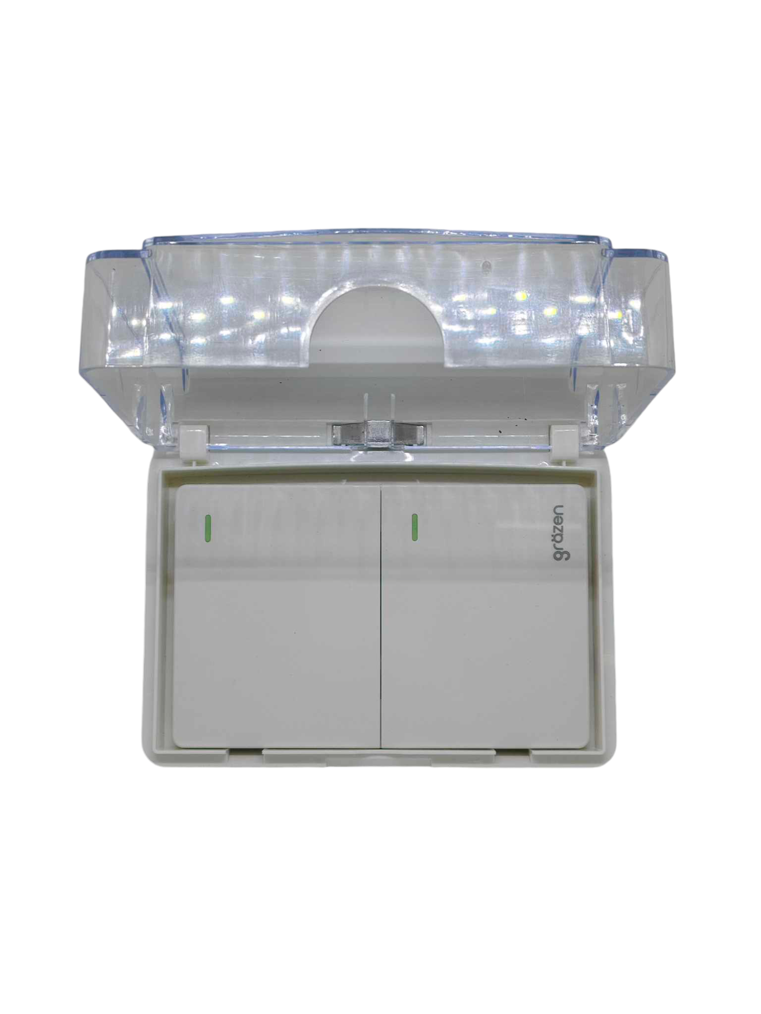 Grazen 3 way switch 16A 220V in a clear protective cover for enhanced durability and safety