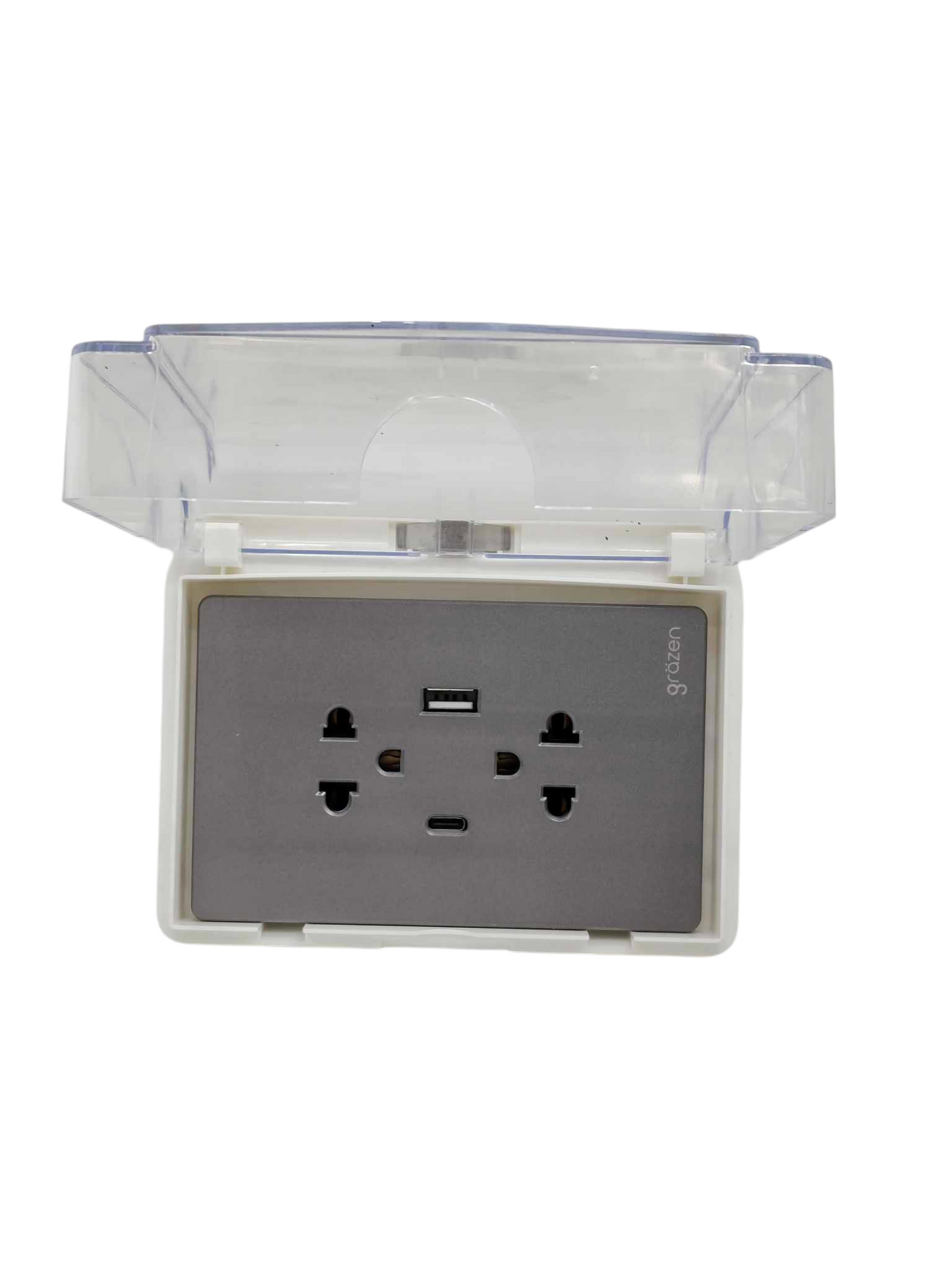 Grazen duplex plate cover 220V with dual USB ports for versatile charging options
