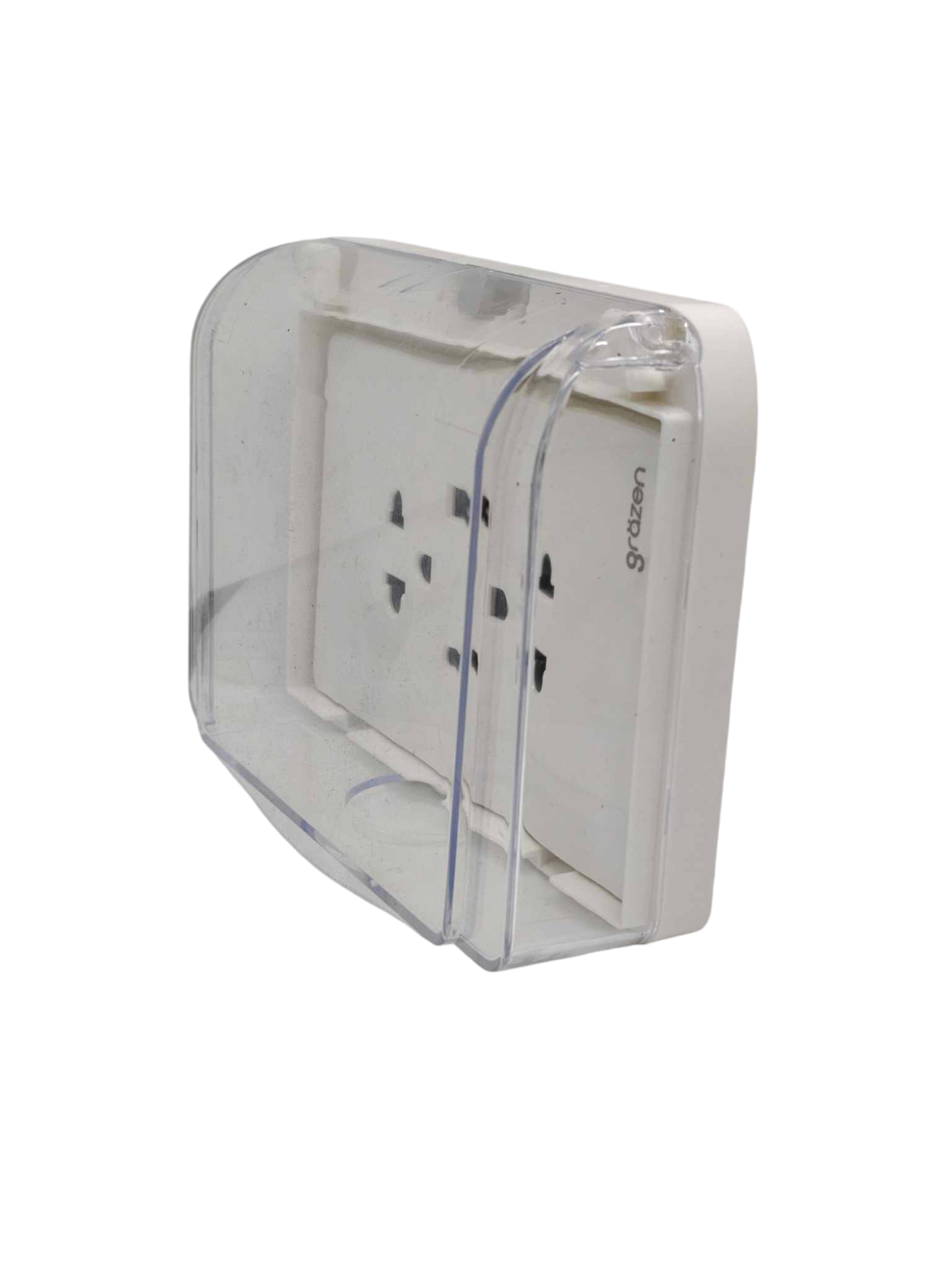 Grazen duplex plate cover 220V clear design for electrical outlets, suitable for home and office use