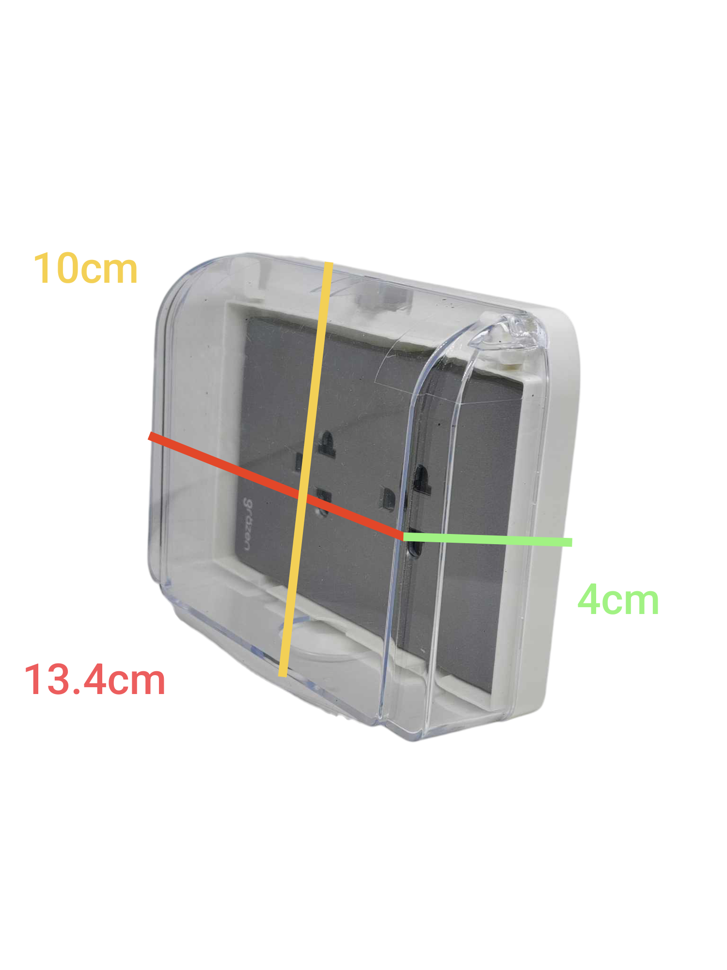Grazen Weatherproof Duplex outlet 16A in transparent cover for outdoor electrical connections