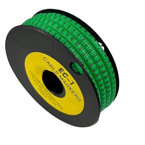 Grippes green cable markers EC-1 1000pcs on a spool for efficient cable organization