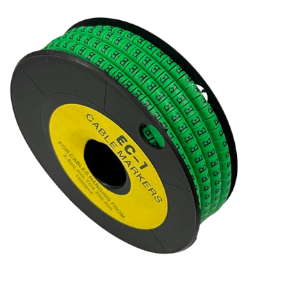 Grippes green cable markers EC-1 1000pcs on a spool for efficient cable organization