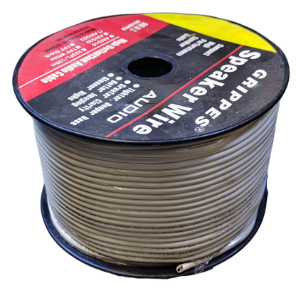 Grippes 18 gauge speaker wire 100 meters spool in white for audio and speaker connections