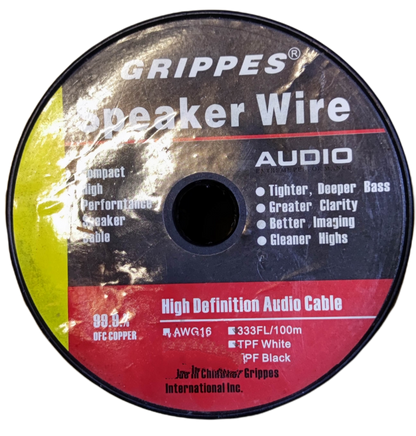Grippes 18 gauge speaker wire 100 meters spool high definition audio cable with OFC copper