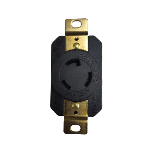 Grippes 20A Twist Lock Outlet 2P+E (3P) 250V NEMA L6 WJ6322B