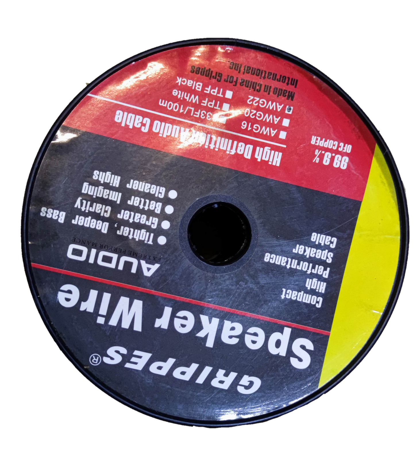 Grippes 22 awg speaker wire 100 meters on a spool for audio connections