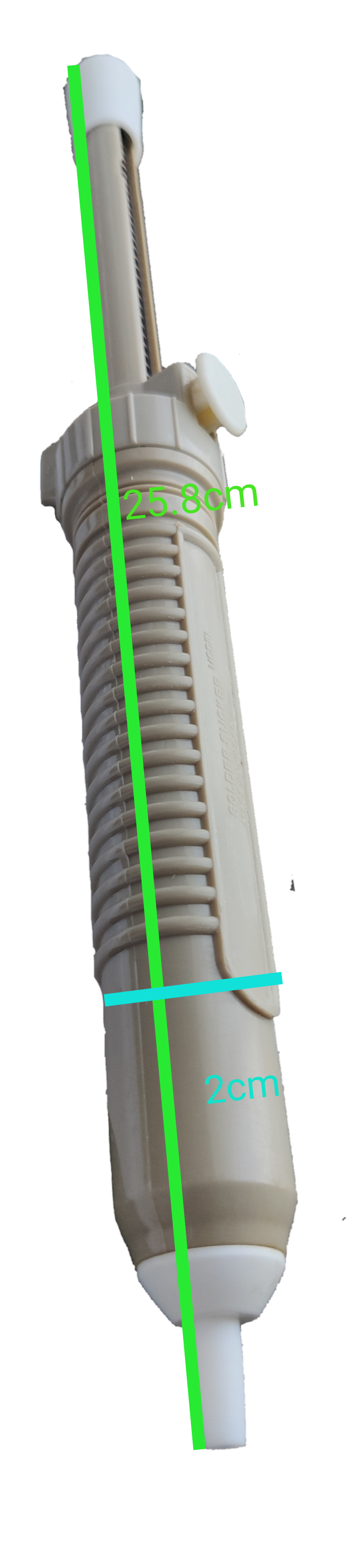 Grippes desoldering tool with precise measurements for easy handling and efficiency in electronics repair