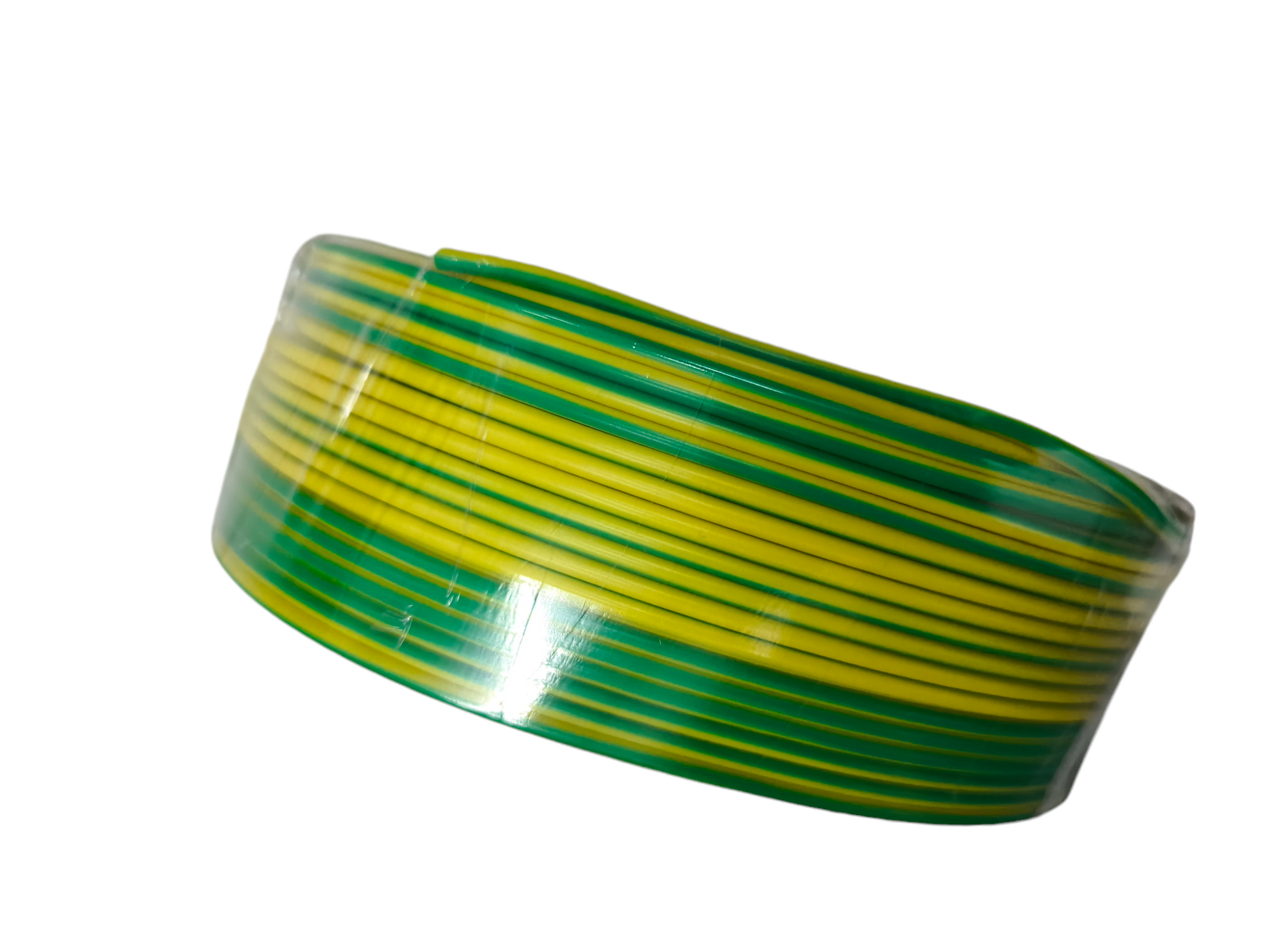 Green and yellow striped Grounding Cable 2.0mm AWG14 wire coil from China for electrical grounding
