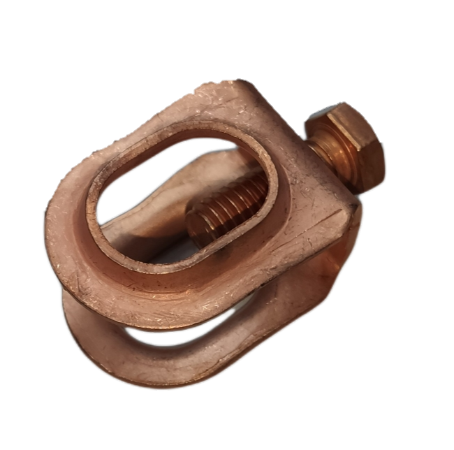 Copper grounding clamp connector for copper plated grounding rod 1 meter heavy duty bolt clamp