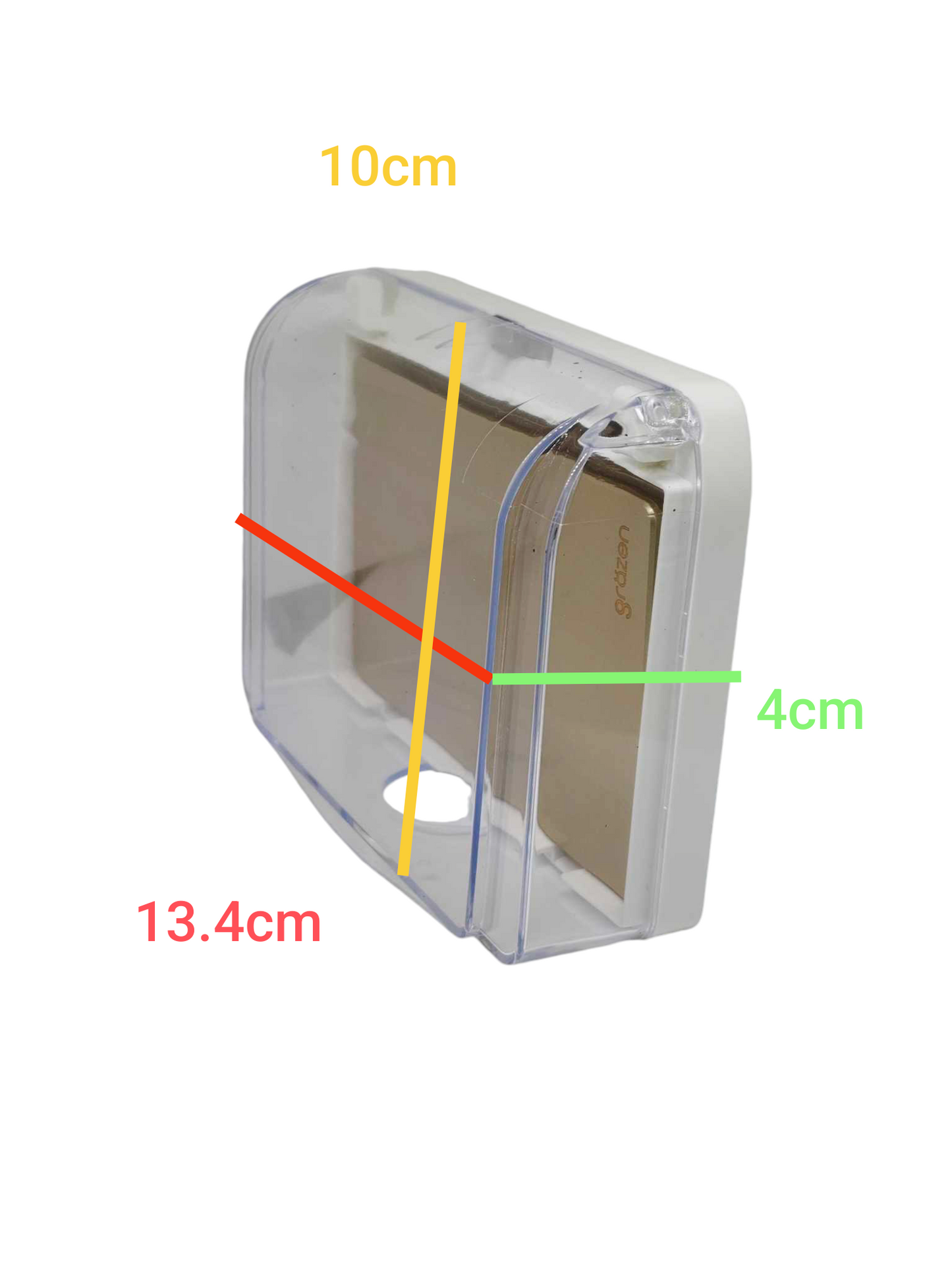 Grazen 16A outdoor electrical switch 220V with protective cover and clear front for durability.