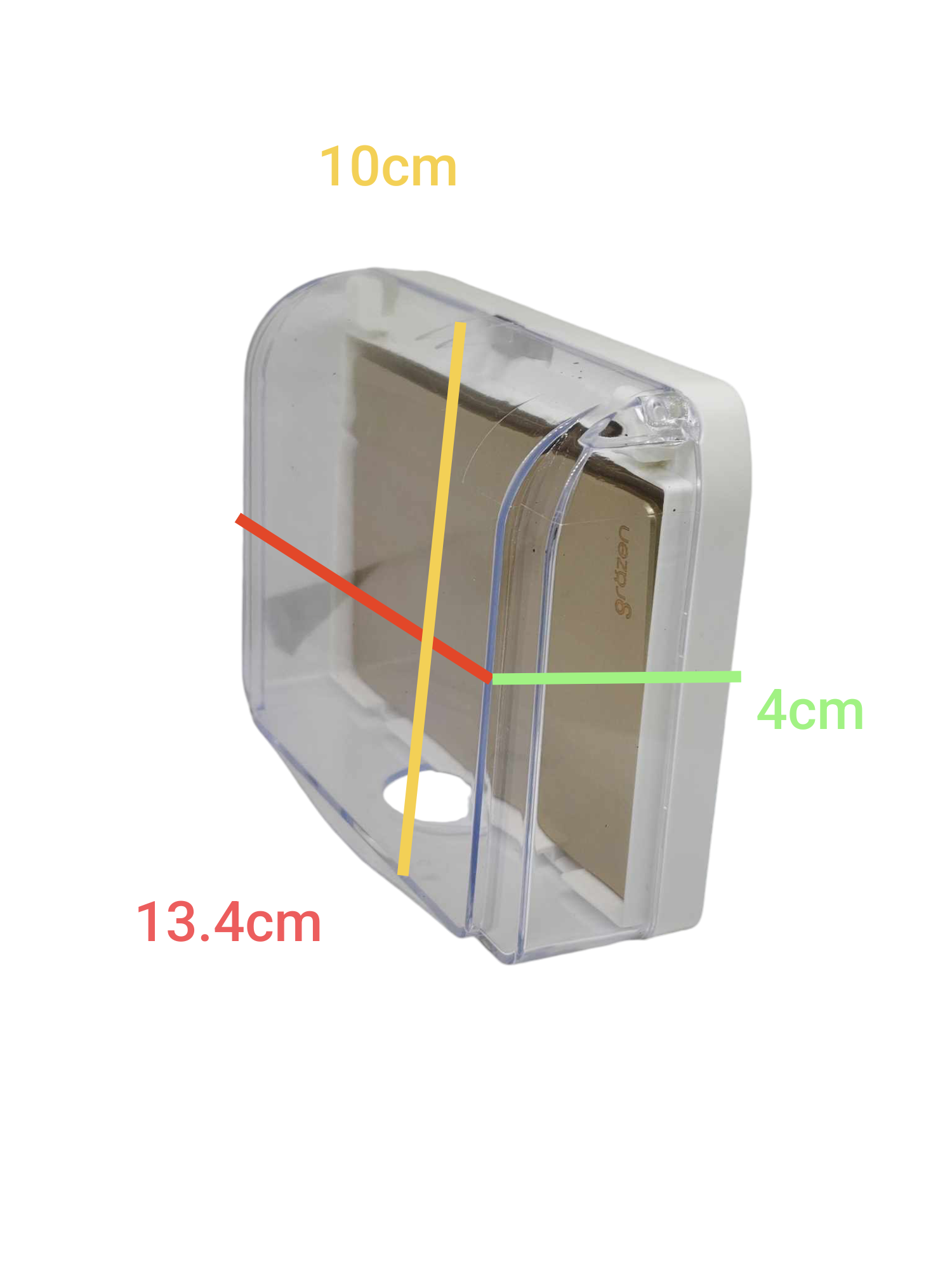 Grazen 16A outdoor electrical switch 220V with protective cover and clear front for durability.