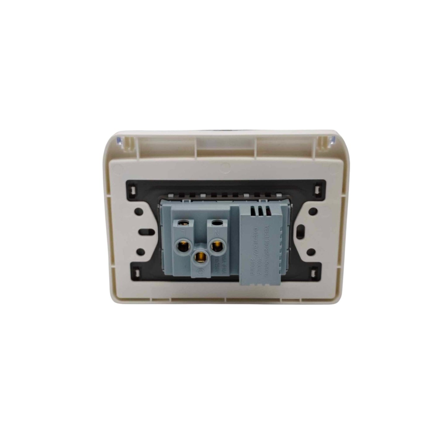 Grazen Weatherproof Plate Cover with Universal with Ground Outlet with USB-C and USB-A 2100mAh 5V DC WC-019-W+GW-014 Available in White, Black, Grey and Gold