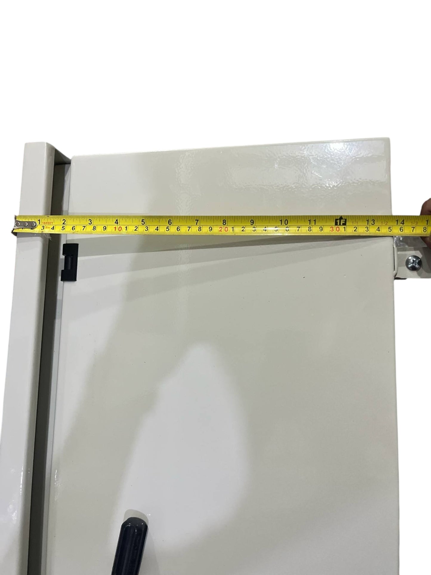 Local panel board showing measurement with tape for Gutter 2400mm x 350mm x 300mm dimensions