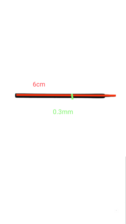 Hakko 20W Soldering Iron Black Tip replacement part measuring 6cm length and 0.3mm tip size