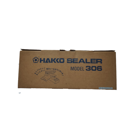Hakko Sealer Model 306 Plastic Sealer 8 Inch 220V Made in Japan in brown cardboard packaging
