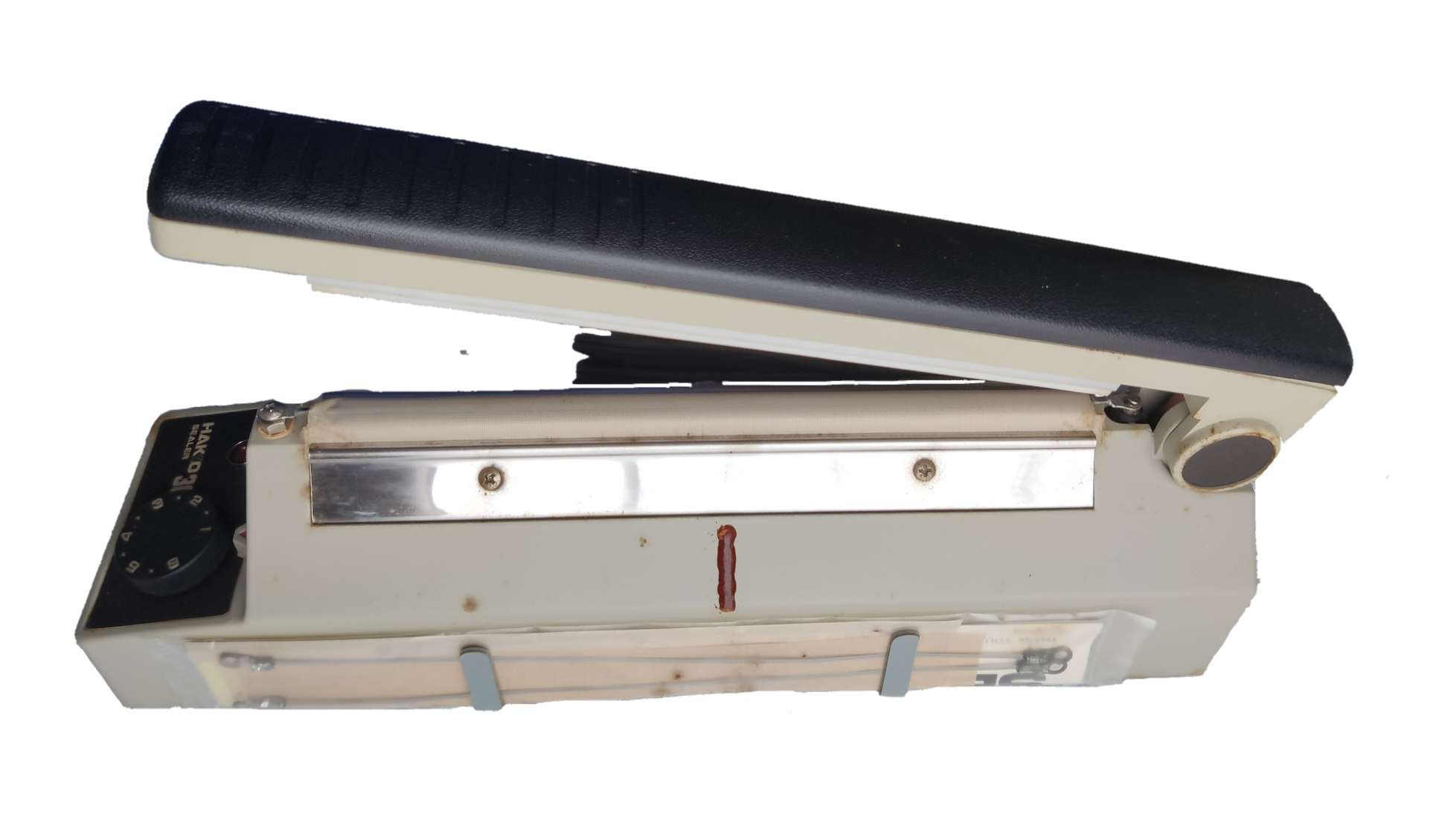 Hakko Plastic Sealer 8 Inch 220V Made in Japan heat sealer with black handle and metal sealing bar