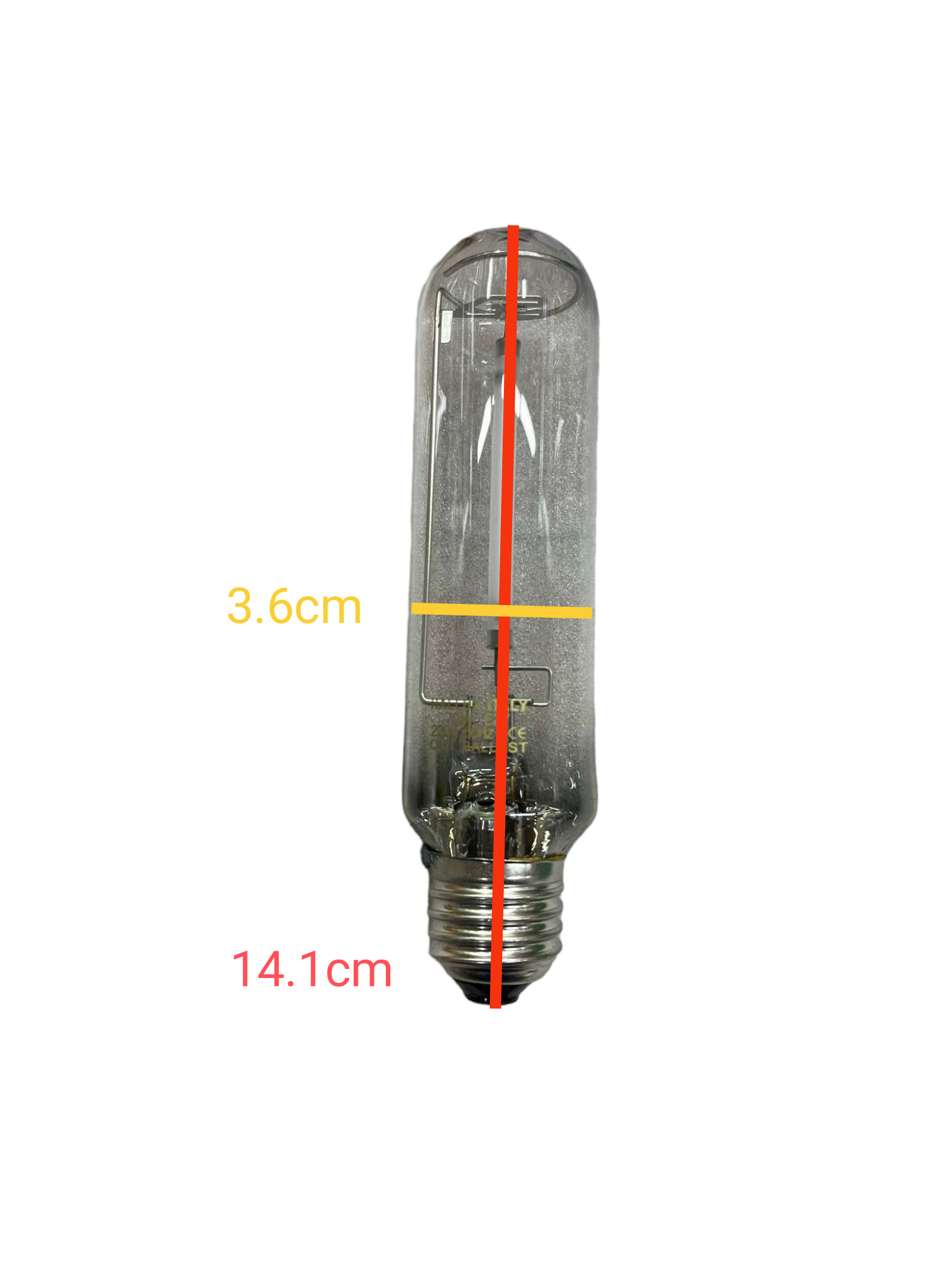 Hallux 70W High Pressure Sodium E27 high intensity discharge bulb with transparent glass and metal base