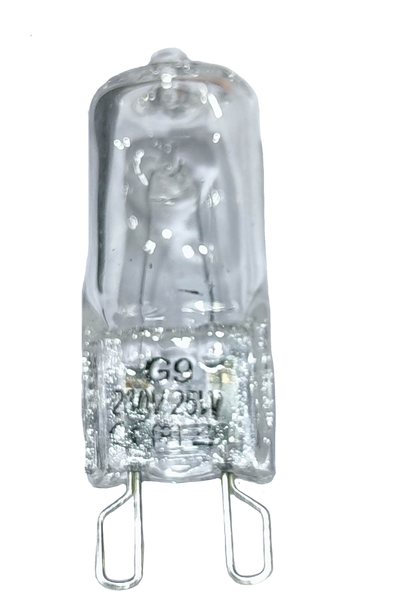 Denko 25W 220V G9 Halogen Bulb clear glass capsule with two metal pin connectors