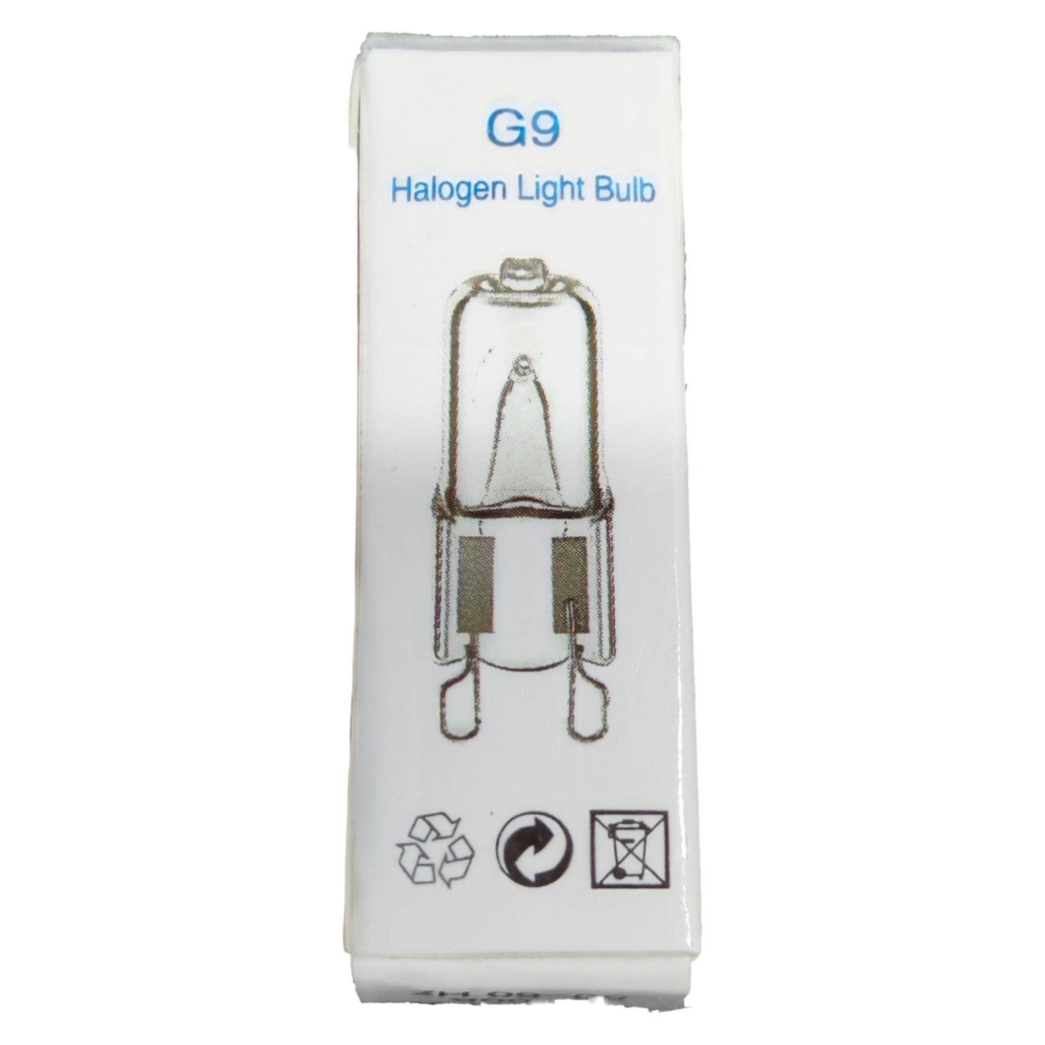 G9 halogen light bulb packaging on a white background