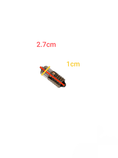Japan made Halogen Flash Light Bulb 6V 6W with detailed size measurements 2.7 cm by 1 cm