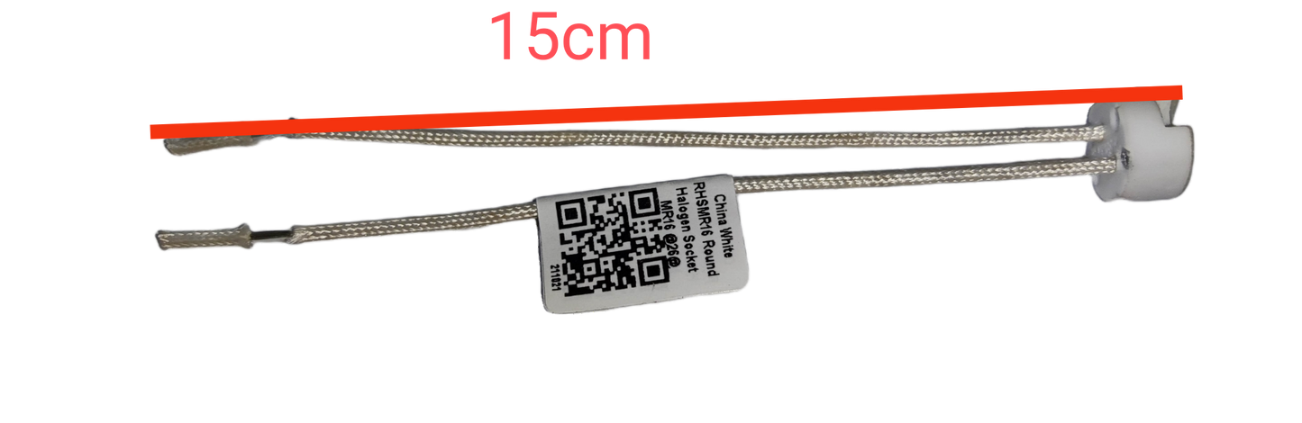 Halogen Pin Type Socket GY5.3 Round 100W with wires and white connector for lighting installation