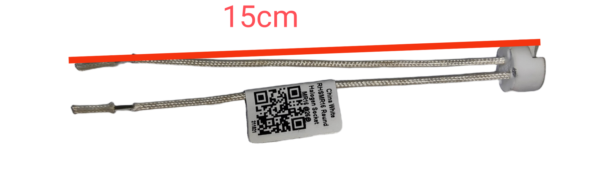 Halogen Pin Type Socket GY5.3 Round 100W with wires and white connector for lighting installation