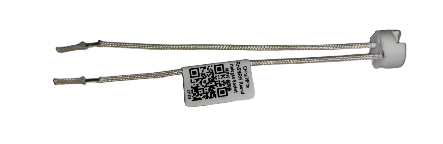 Halogen Pin Type Socket GY5.3 Round 100W lighting installation accessory with wires and white base