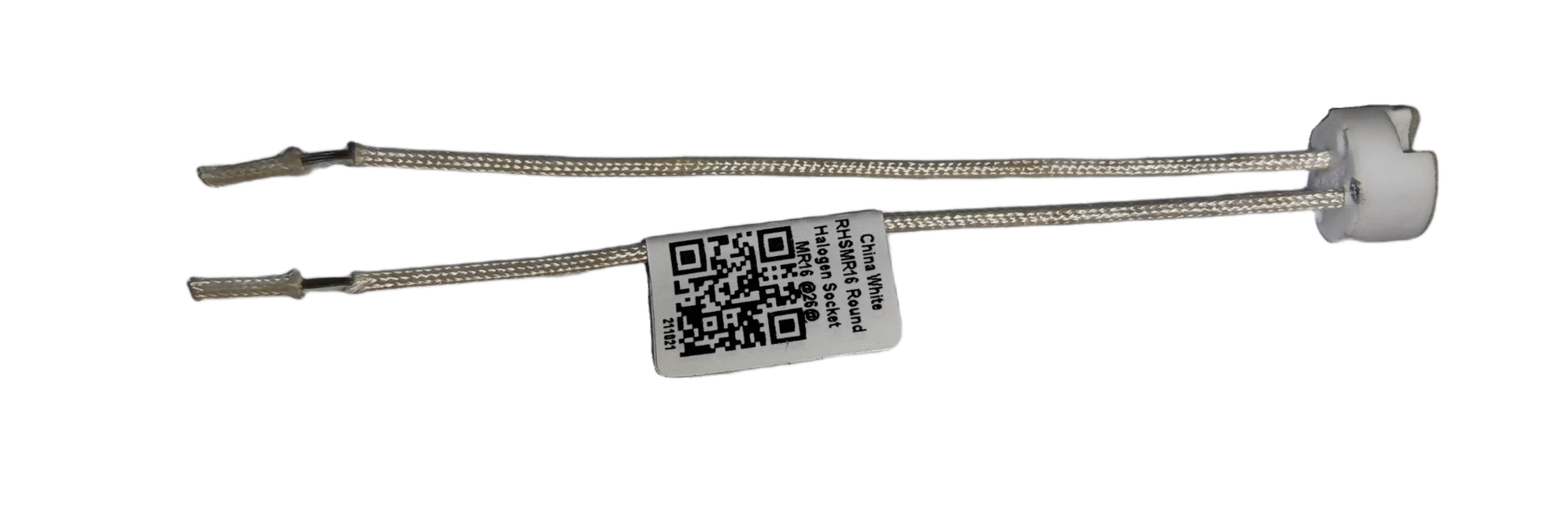 Halogen Pin Type Socket GY5.3 Round 100W lighting installation accessory with wires and white base