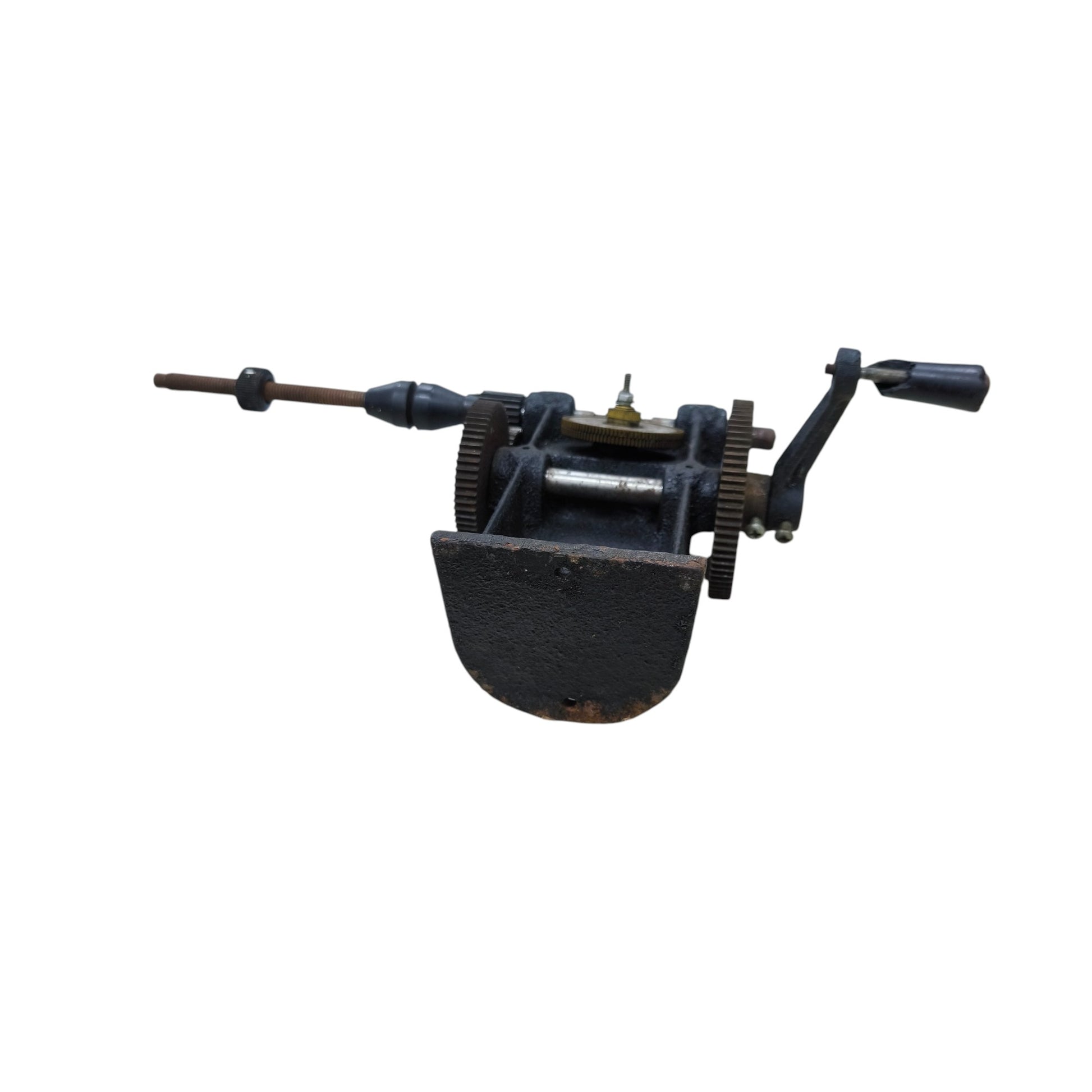 Black vintage Hand Rewinder Double Speed tool with crank handle and metal gears