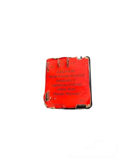 HARPER-WYMAN Infinite Switch 15A 220V Long Shaft stove part with red warning label for cooktops