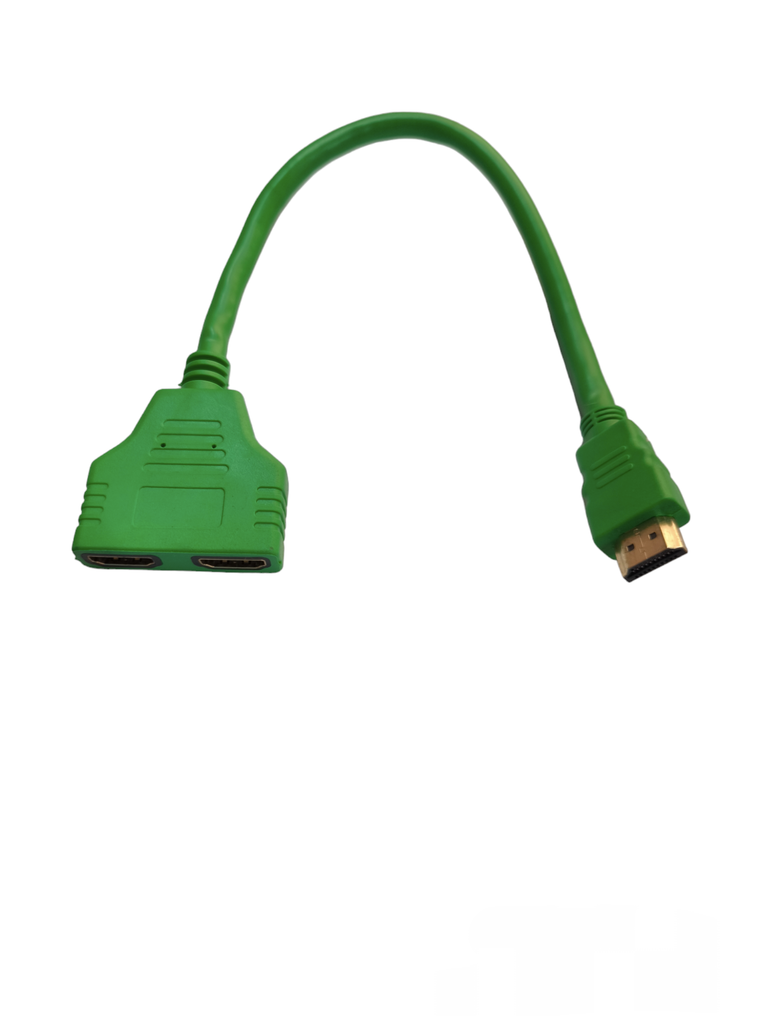 Green HDMI splitter 1 to 2 cable for connecting one device to two displays