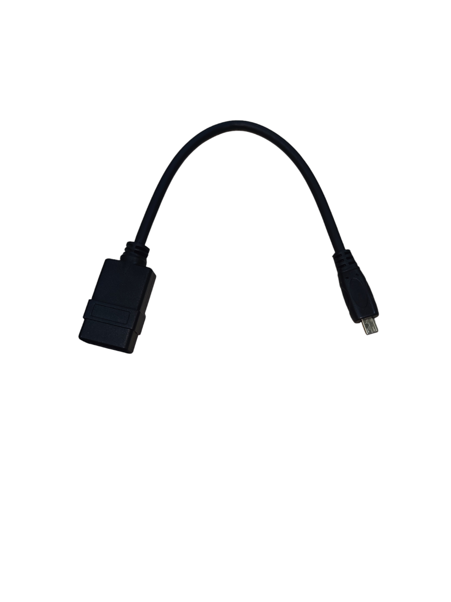 Black HDMI to Micro USB adaptor cable for connecting devices with HDMI to Micro USB ports