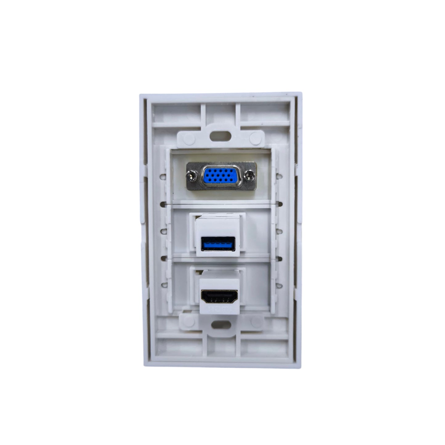 Grippes HDMI VGA USB wall outlet for easy connectivity in homes and offices