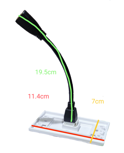 Grippes HDMI wall outlet with cord showing white wall plate and black HDMI connector cable with measurements