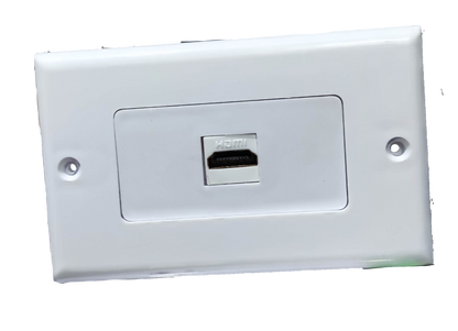 Grippes HDMI wall outlet with cord in white for clean cable management and easy connectivity