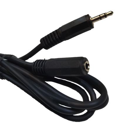 1 Meter headphone extension cable with black connectors for enhanced audio connectivity