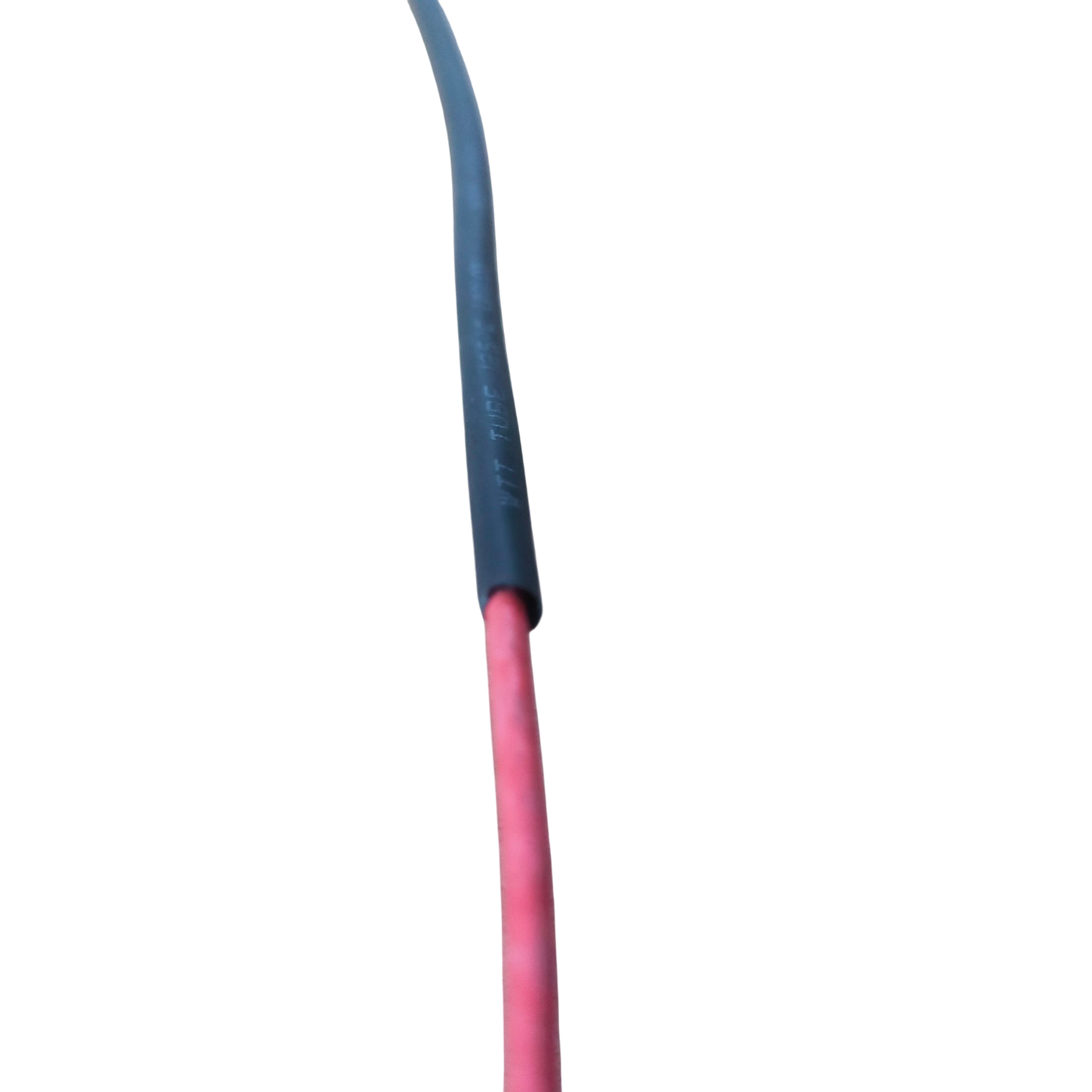 Heat Shrinkable Tube Black-2mm applied over red electrical wire for cable management