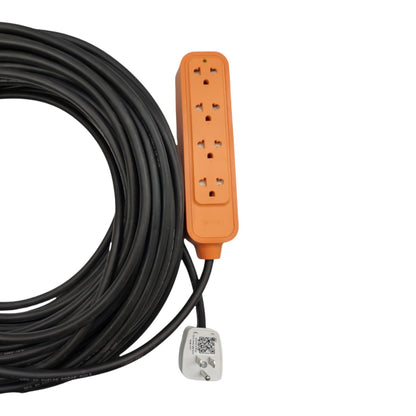 Omni  4 Gang 25Meters Heavy Duty Extension Cord 15A 250V Royal Cord 14/3 Fully Grounded Phelps Dodge Plug WHG-008 Outlet WRO-104, Extension Leads