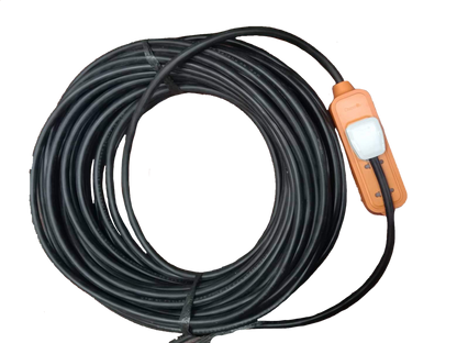 Omni & Phelps Dodge heavy duty extension cord with ground in black with orange power strip