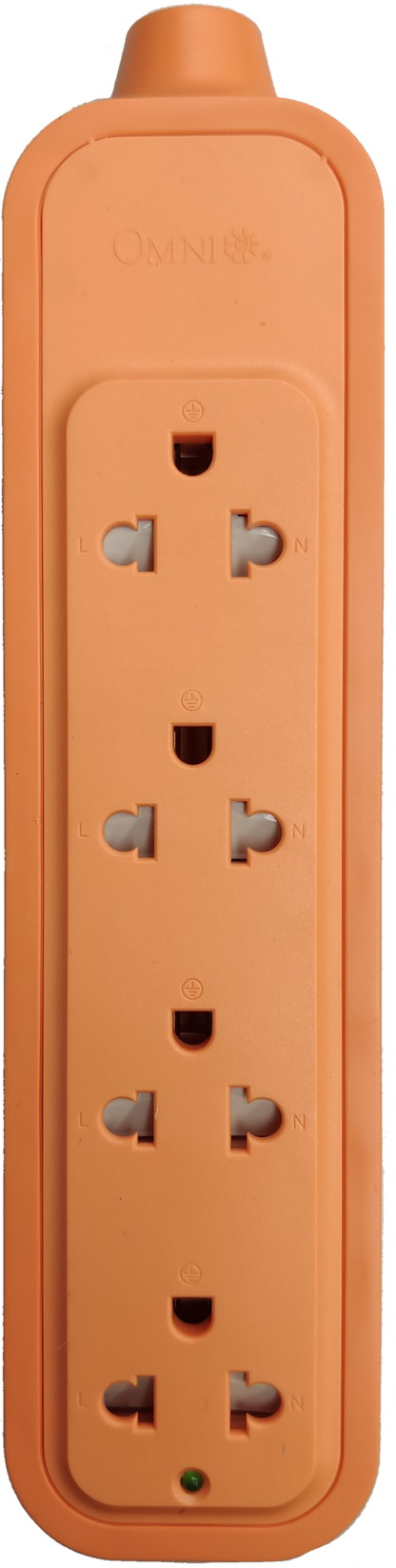 Omni heavy duty surface type outlet orange power strip with multiple sockets and safety features