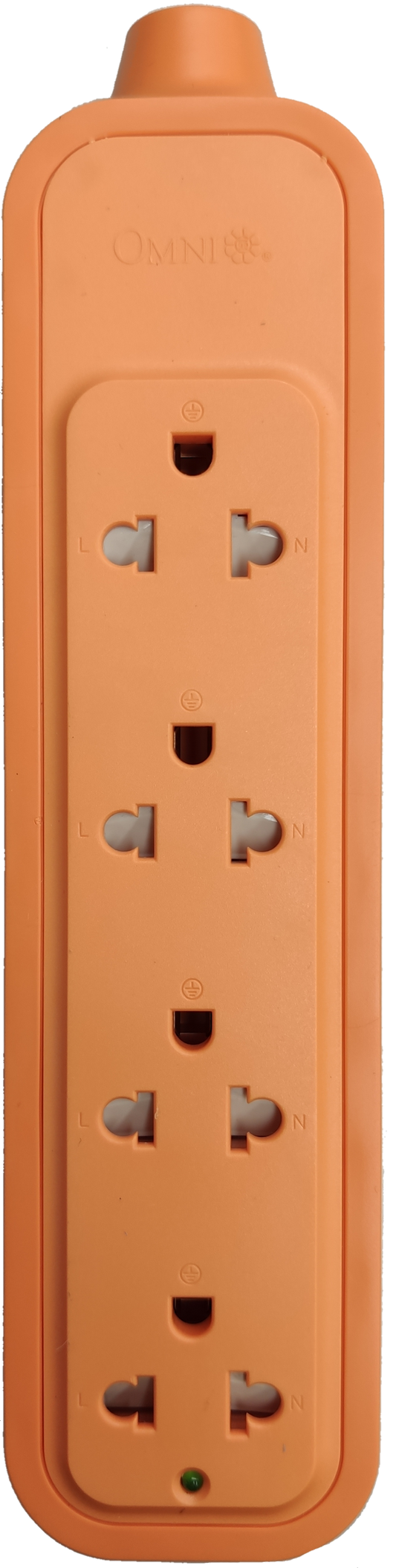 Omni heavy duty surface type outlet orange power strip with multiple sockets and safety features