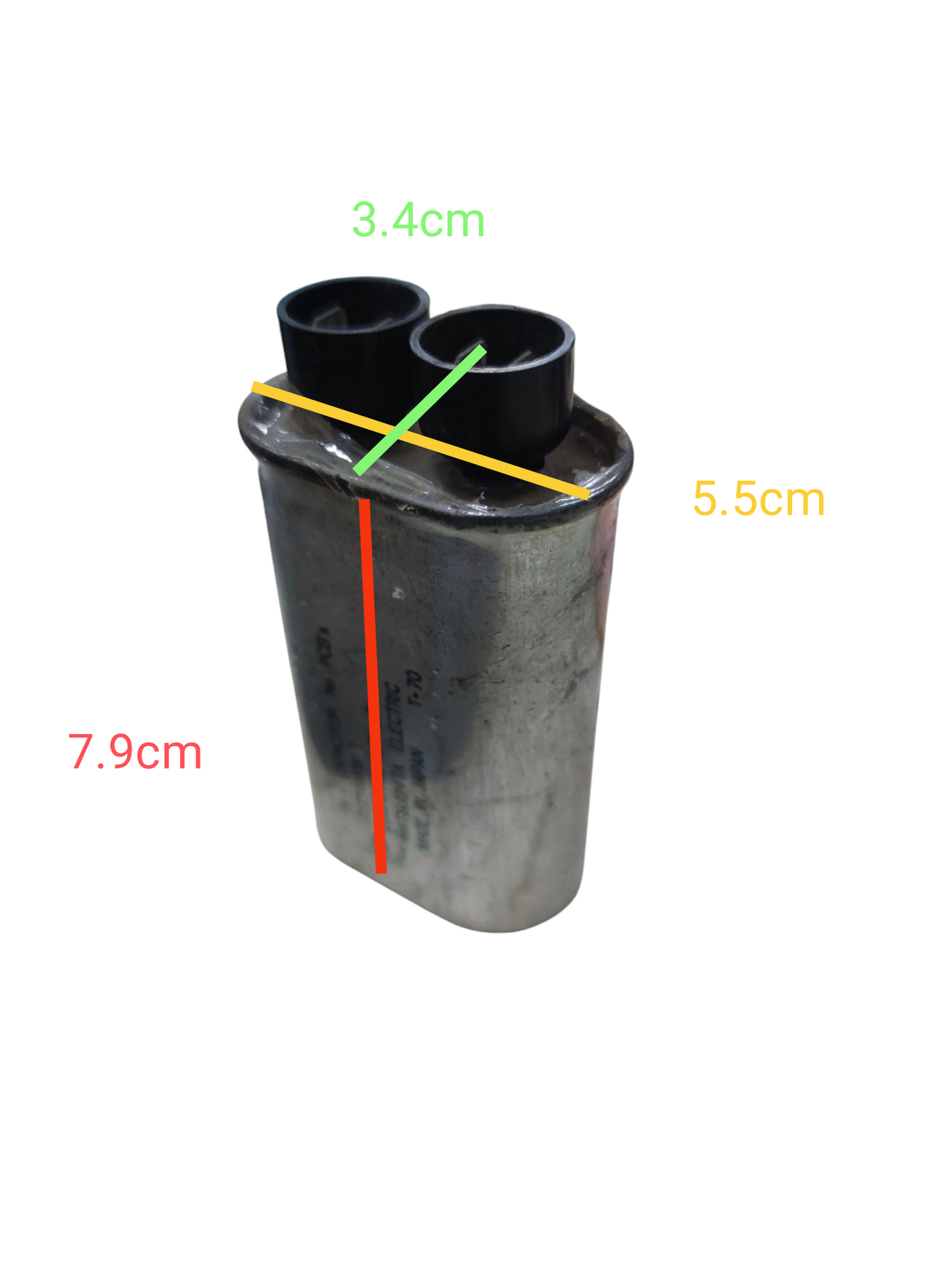 Electx high voltage microwave capacitor with dual terminals for reliable cooking appliance performance
