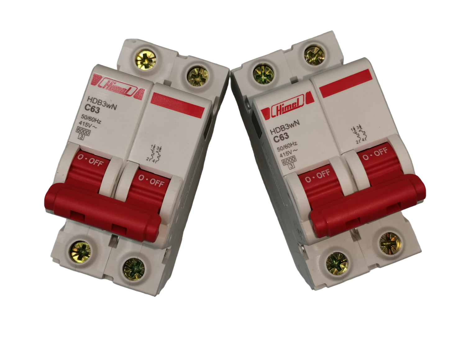 Himel 63A 2Pole 6 KAIC DIN Rail Type Circuit Breaker designed for reliable overcurrent protection