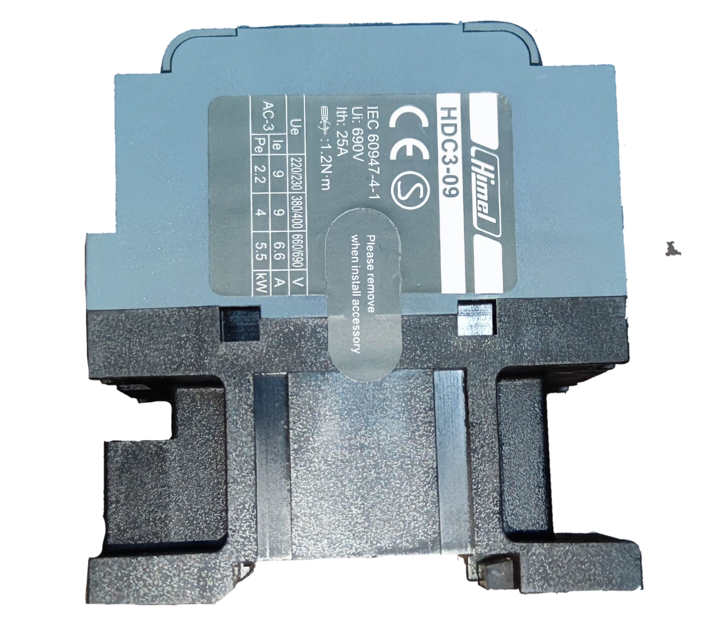 Himel magnetic contactor 9A 220V with a robust design for reliable electrical control
