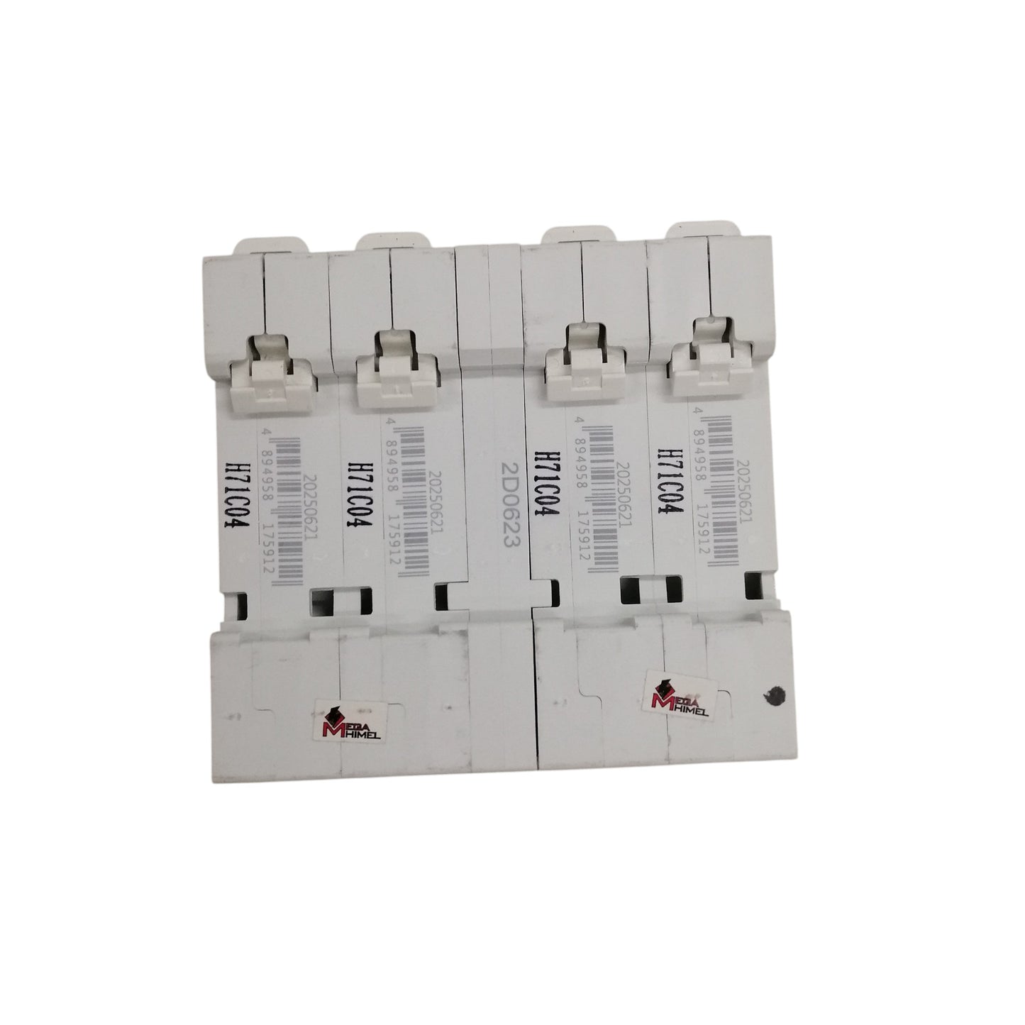 Himel white 4-pole circuit breaker module set MTS breaker 4A for industrial use. Compact DIN rail mounting