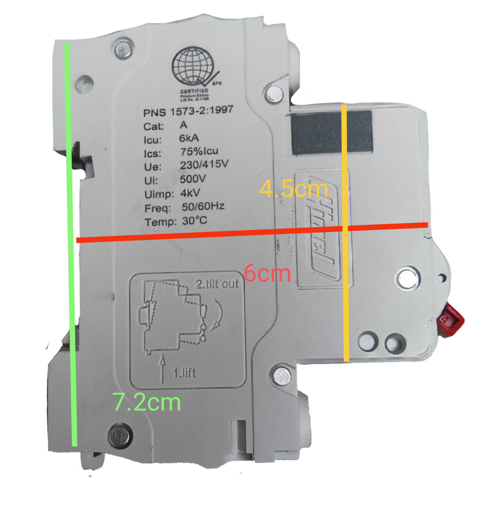 1 pole MCB 220V Himel electrical circuit breaker in white from Electx Electrical Supply