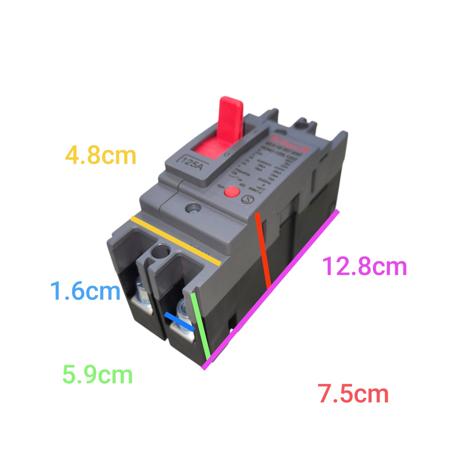 Himel 125A MCCB circuit breaker with clear labeling and compact design for electrical protection