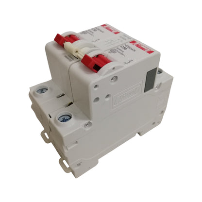 himel manual transfer switch 50a white dual pole circuit breaker with red toggle handles for generator transfer