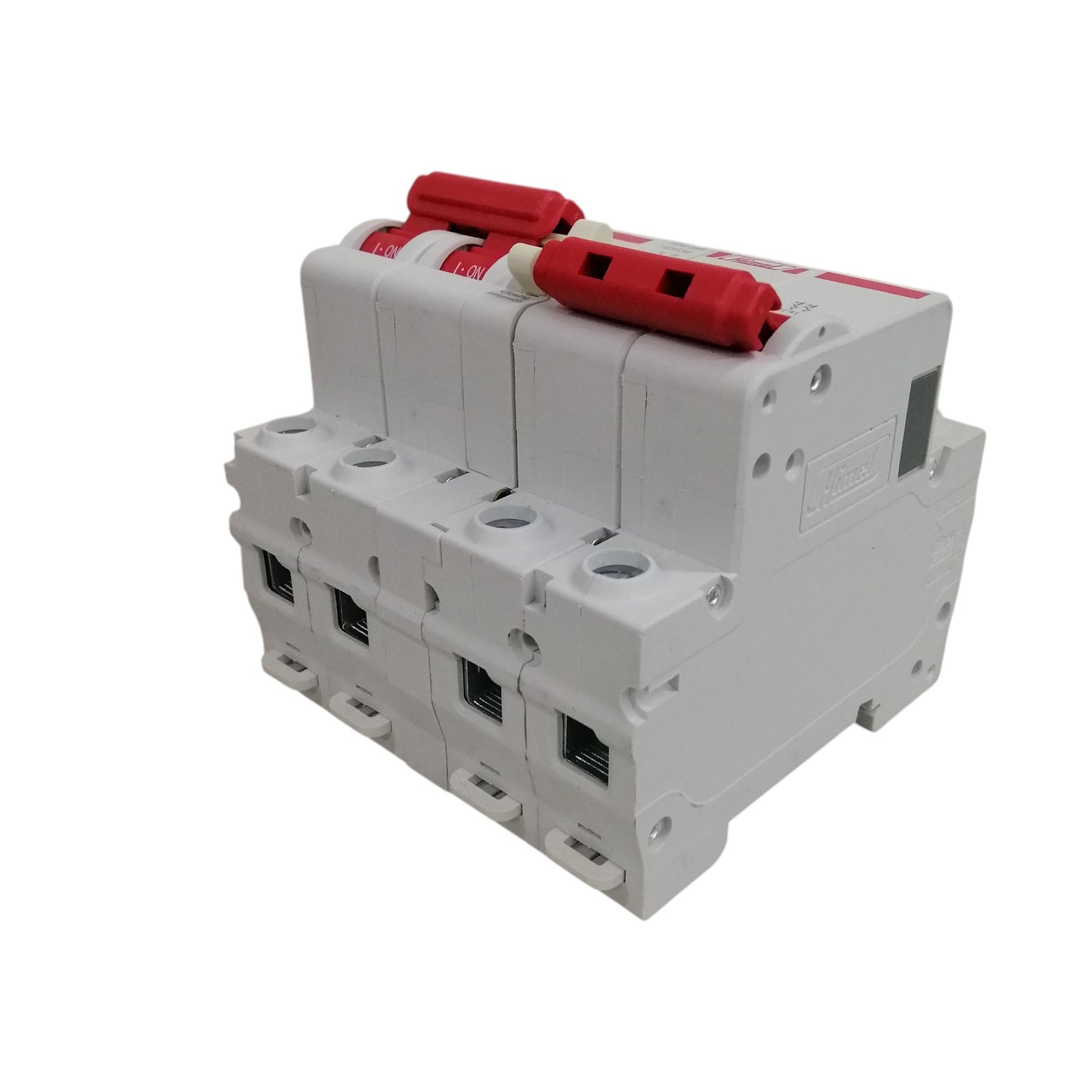 Himel manual transfer switch 6A three pole circuit breaker with red manual toggle handles